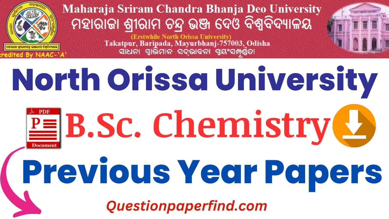 MSCB University BSc Chemistry Previous Year Question Papers 2024 2019