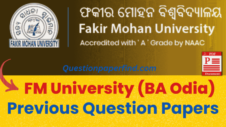 FM University BA Odia Previous Year Question Papers