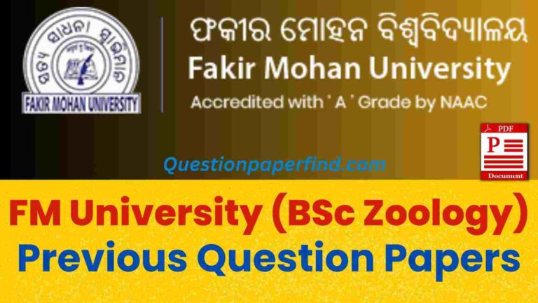 University BSc Zoology Old Question Papers