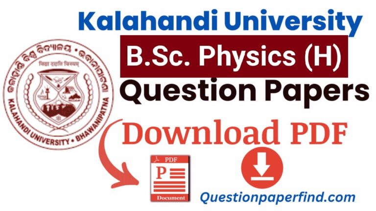 Kalahandi University BSc Physics Old Question Papers