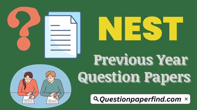 NEST Previous Year Question Papers