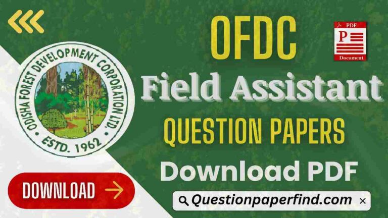 OFDC Field Assistant Previous Year Question Papers