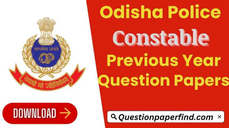 Odisha Police Constable Previous Year Question Papers